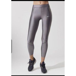 Nike dri fit women gray running leggings size S side pockets stretch biker